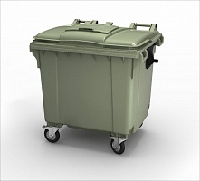 Мусорный бак 1100 литров зеленый в Курске выбрать из каталога ПластикПроф