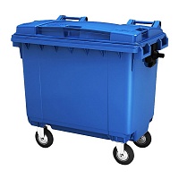 Мусорный бак 1100 литров синий в Курске выбрать из каталога ПластикПроф